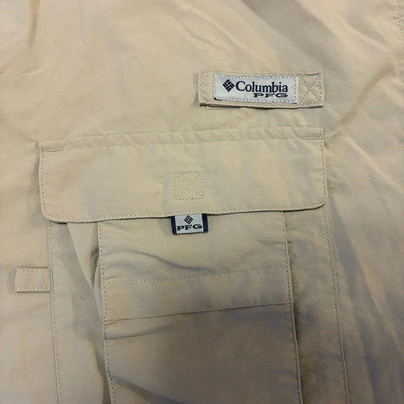 Columbia Mens White Bahama II Short Sleeve Button Up Shirt Size 2XL Khaki - Picture 4 of 6